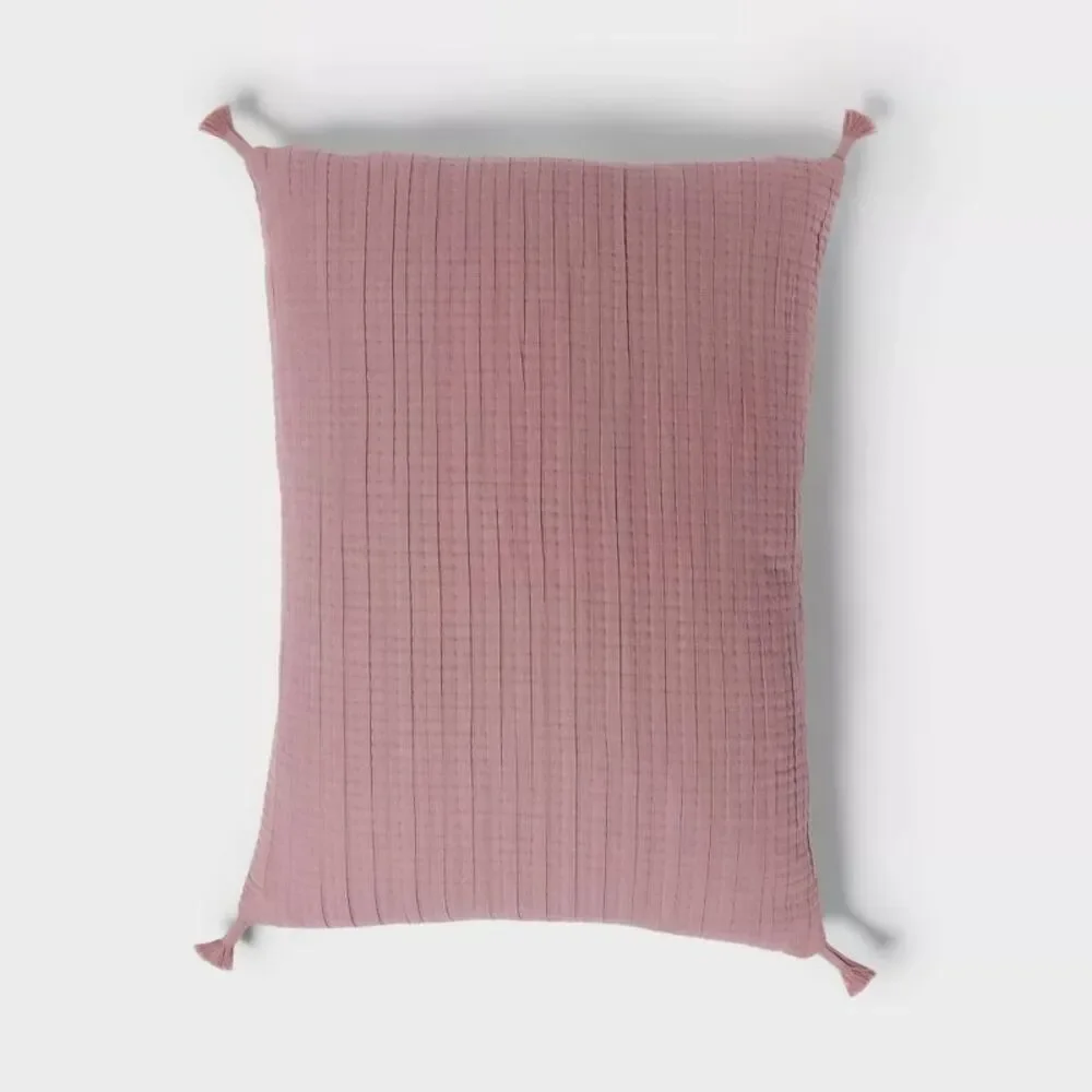Threshold Mauve Quilted Pillow Sham with Tassels